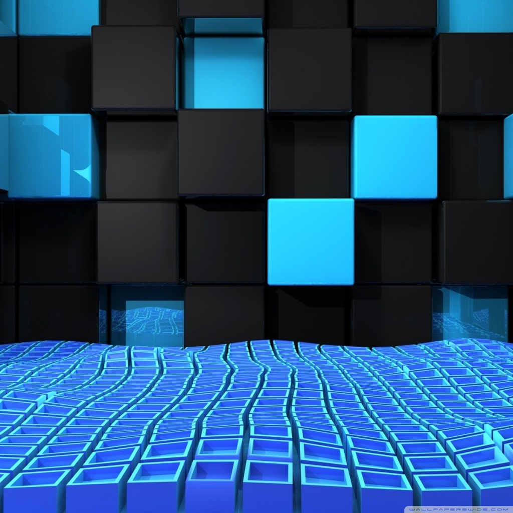 Black And Blue Cubes 1024x1024 Wallpaper teahub.io