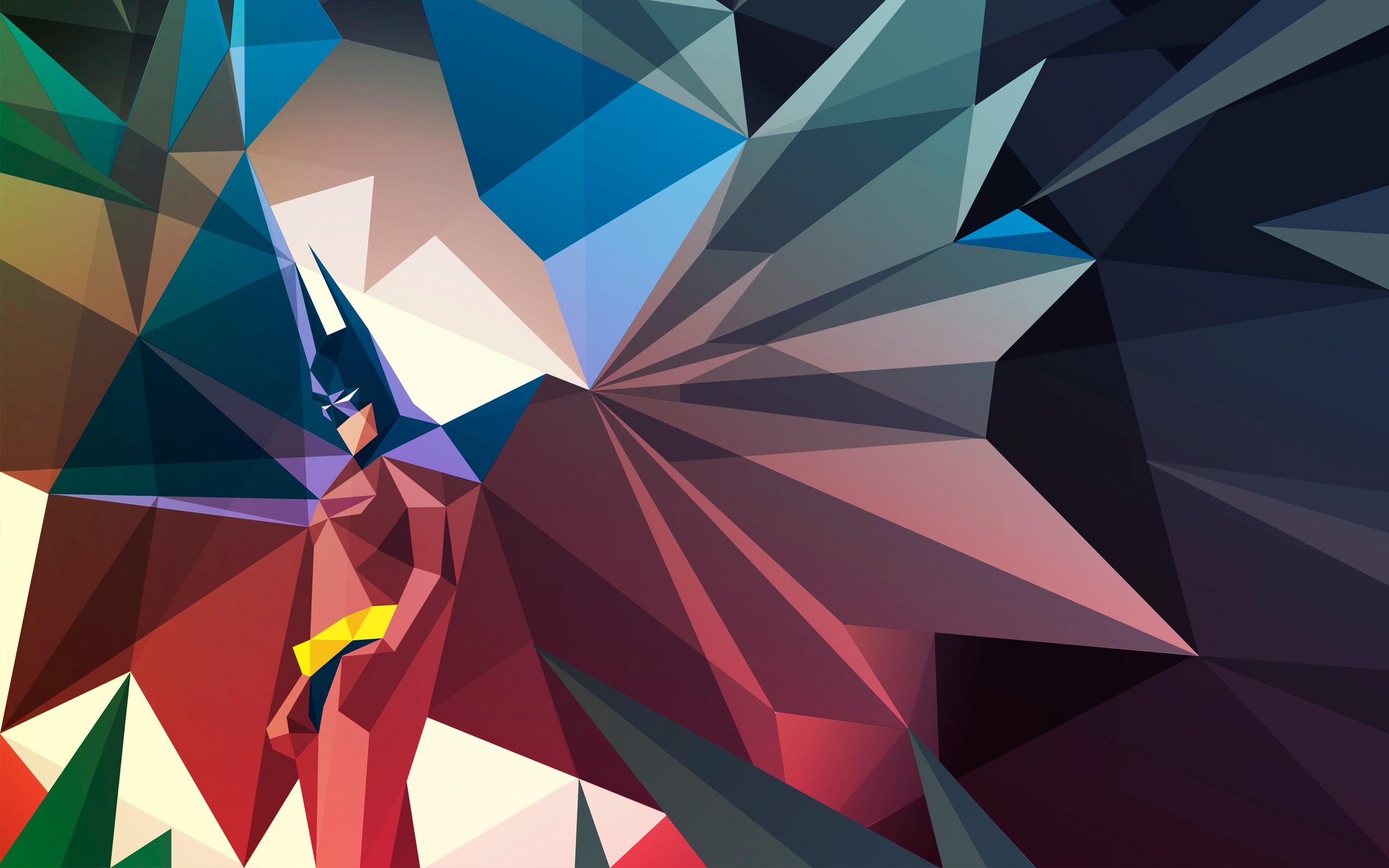 Wallpaper - Geometric Batman - HD Wallpaper 