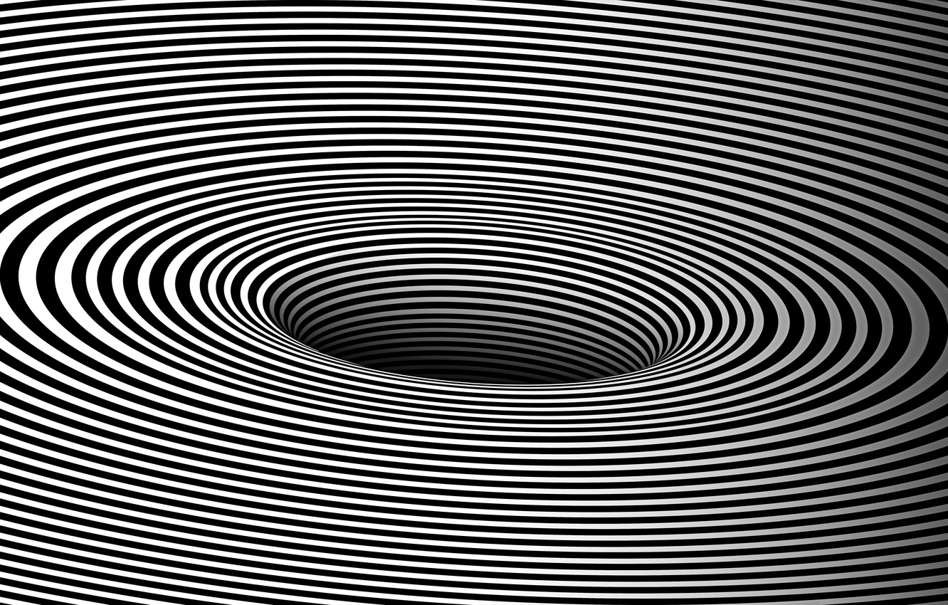 Photo Wallpaper Line, Background, Funnel, Illusion, - Картинки Иллюзия Обмана Зрения - HD Wallpaper 