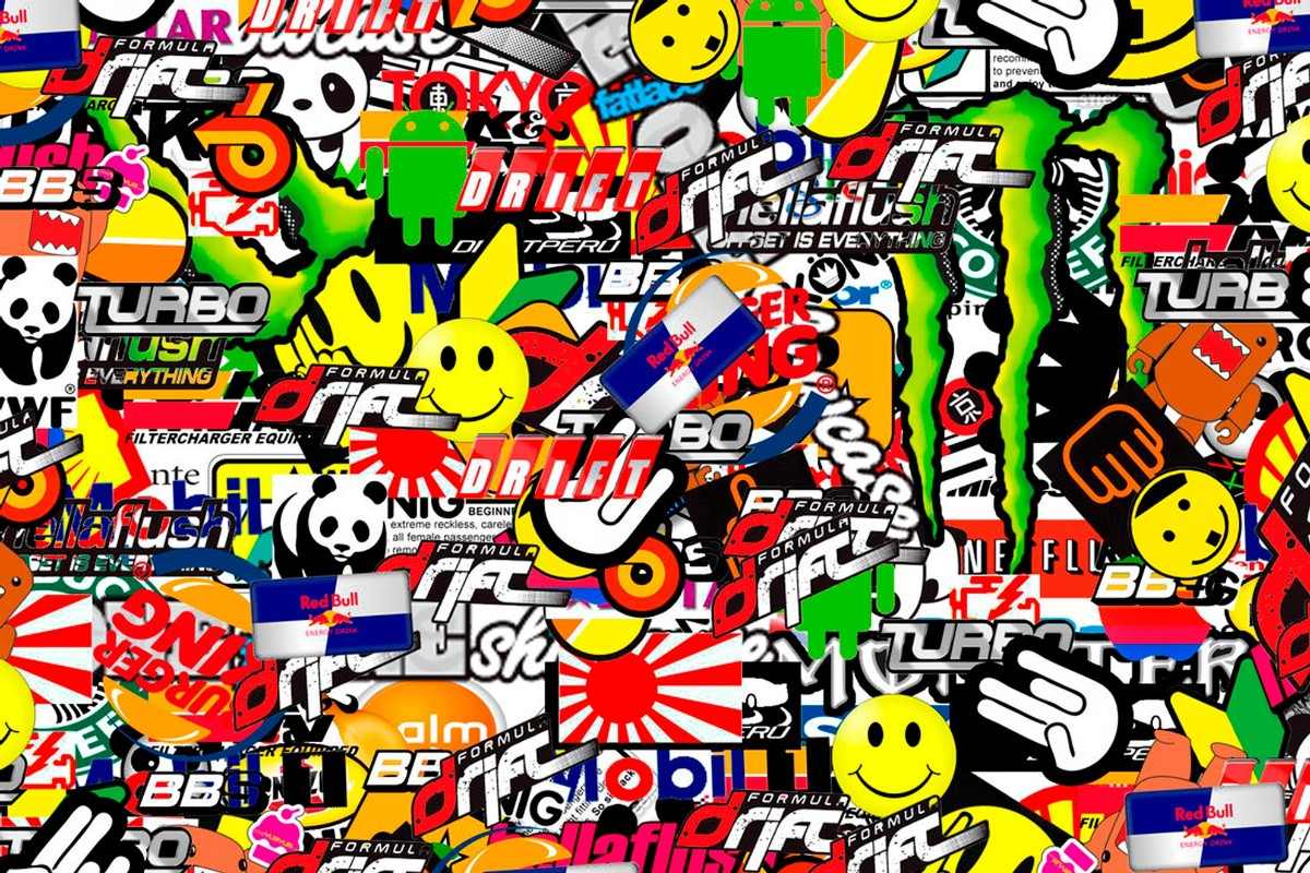 Sticker Bomb Wallpaper Jdm - HD Wallpaper 