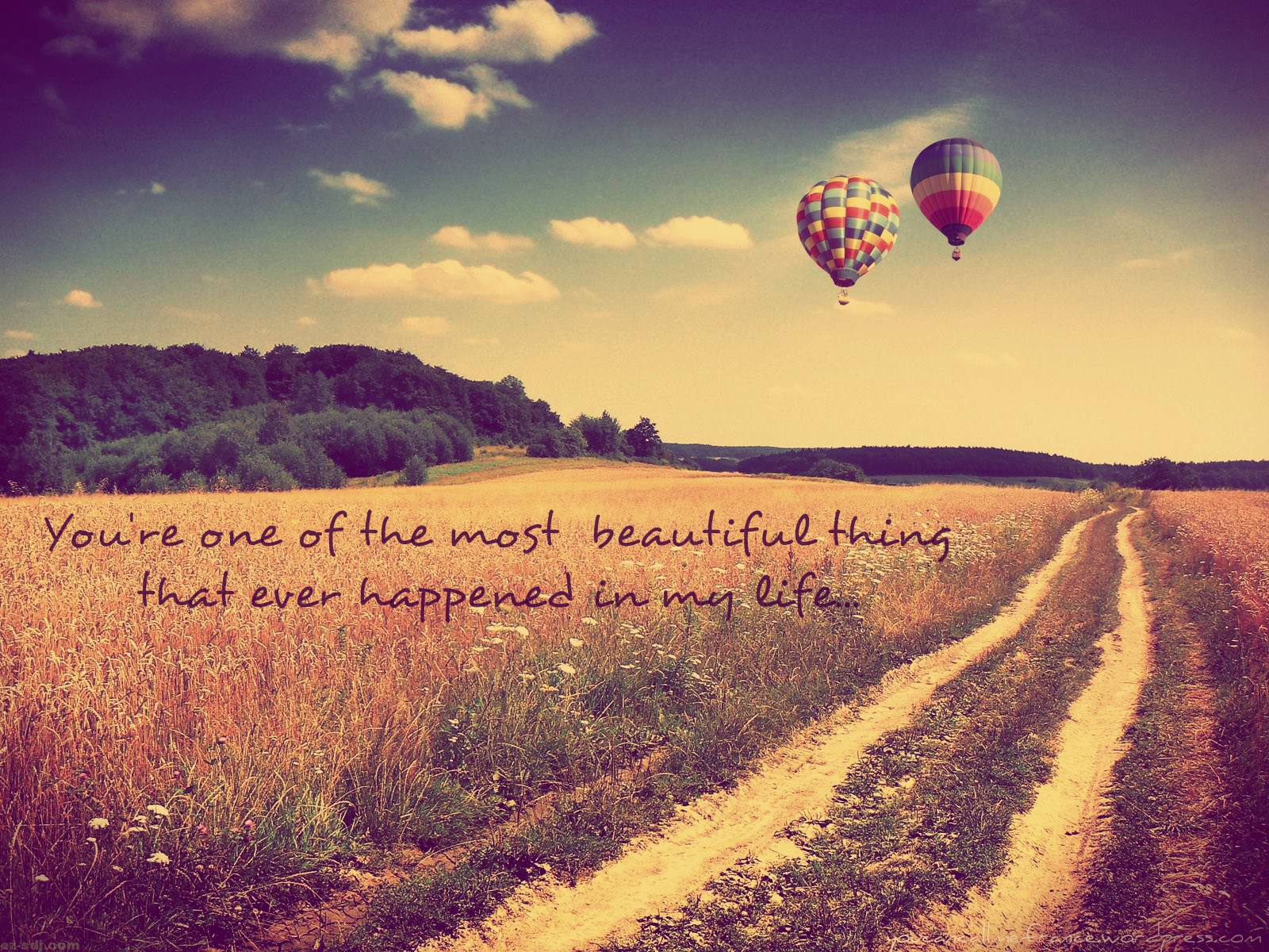 Air Balloon Vintage Wallpaper Hd Hdwallbackgrounds - Hugot Lines With Beautiful Background - HD Wallpaper 