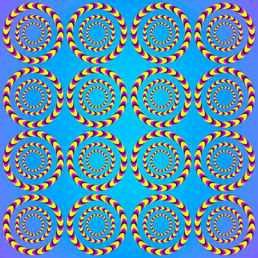 Spinning Wheels Optical Illusion - HD Wallpaper 