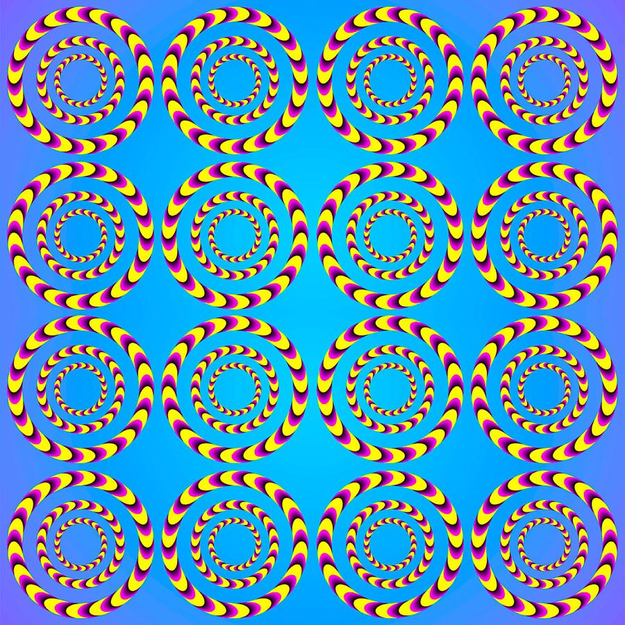 Spinning Wheels Optical Illusion - HD Wallpaper 