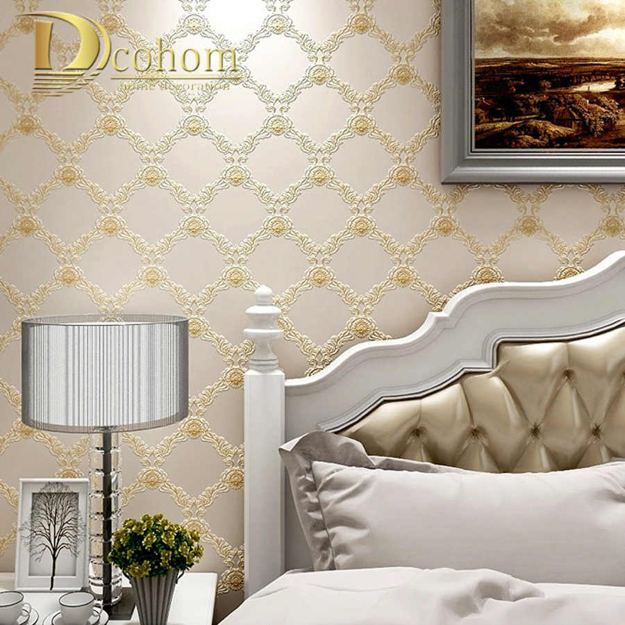 European Geometric Trellis Wallpaper 3d Embossed Floral - Wall - HD Wallpaper 