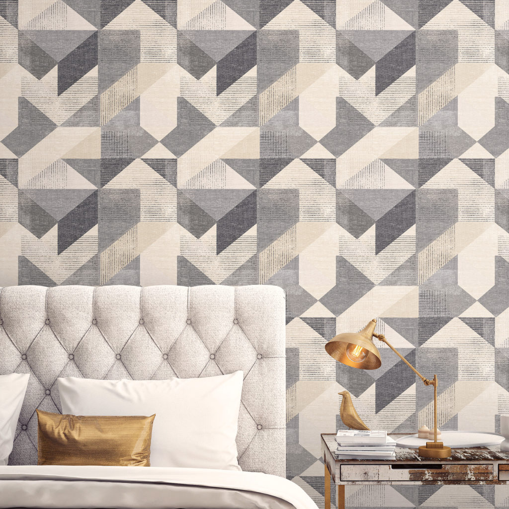 Black And Neutral Geometric Wallpaper - Gx37655 - HD Wallpaper 