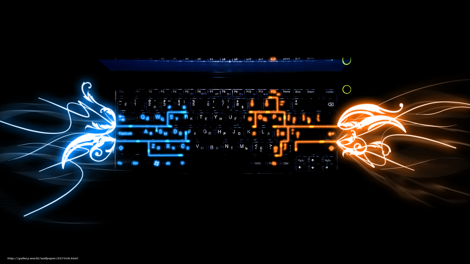 Download Wallpaper Keyboard, Red, Blue, Line Free Desktop - De Teclado - HD Wallpaper 