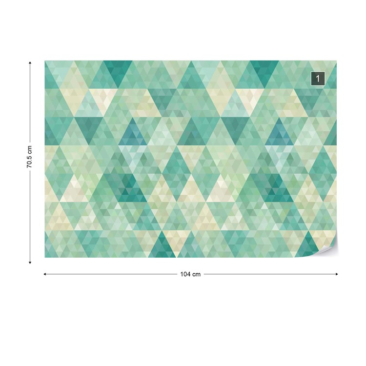 Green Modern Geometric Pattern Wallpaper Mural - Geometric Green Wall Pattern - HD Wallpaper 