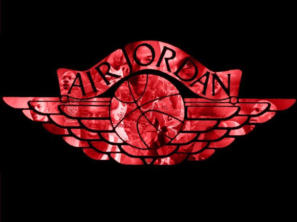 Air Jordan, Cool, Logo, Famous Brand, Red, Black Background - Air Jordan - HD Wallpaper 