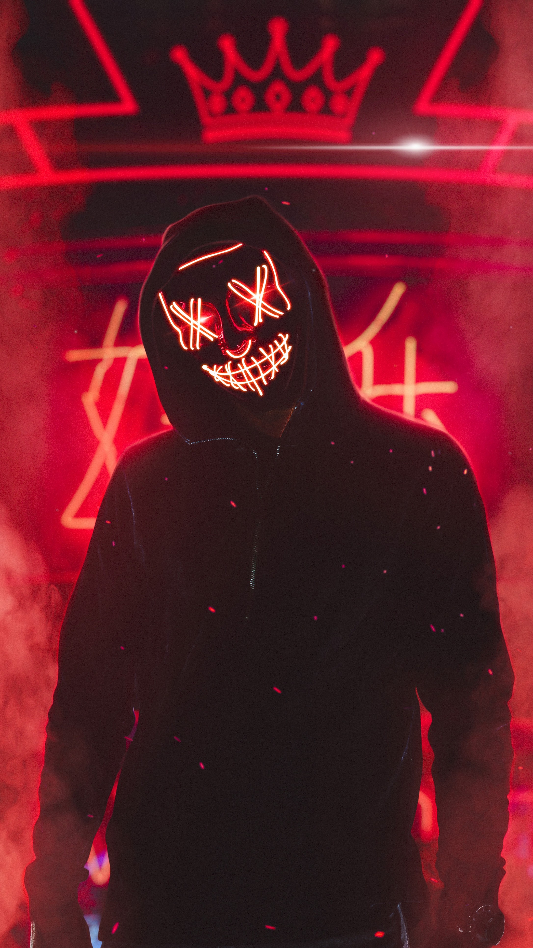 #red #black #cool #super #wallpaper #popular #thebest - Neon Mask Wallpaper 4k - HD Wallpaper 