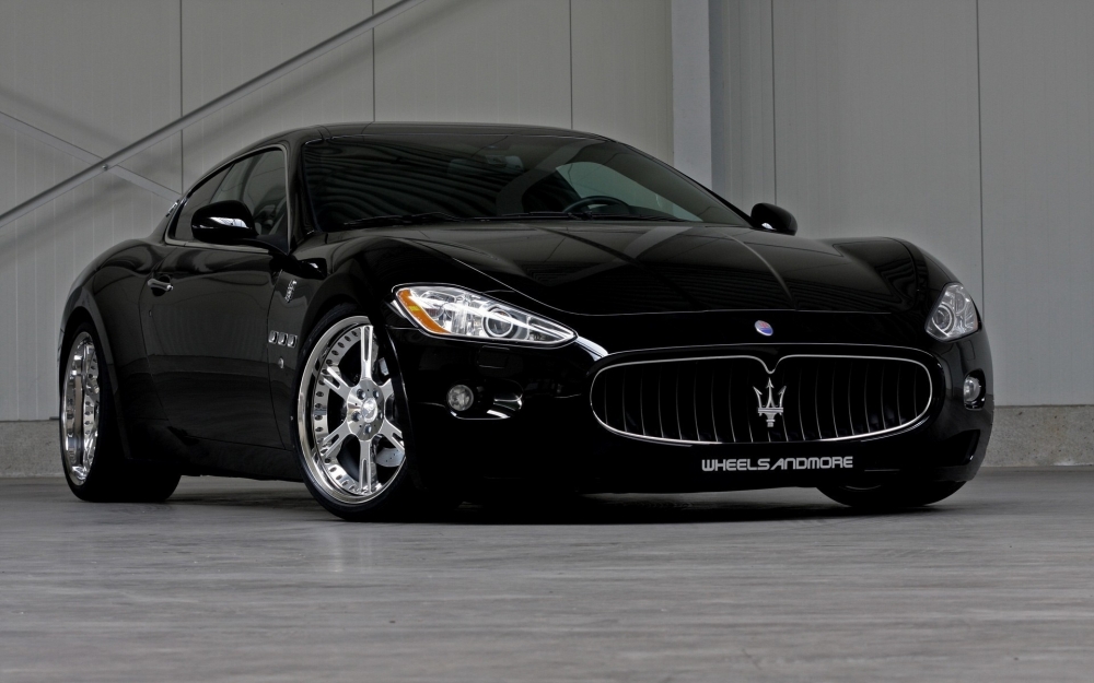 Maserati Granturismo, Black, Front View, Supercar, - Maserati Gran Turismo - HD Wallpaper 