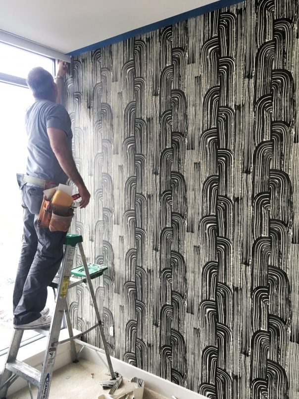 Pulp Design Studios Wallcovering Install, Groundworks - Kelly Wearstler Crescent Paper - HD Wallpaper 