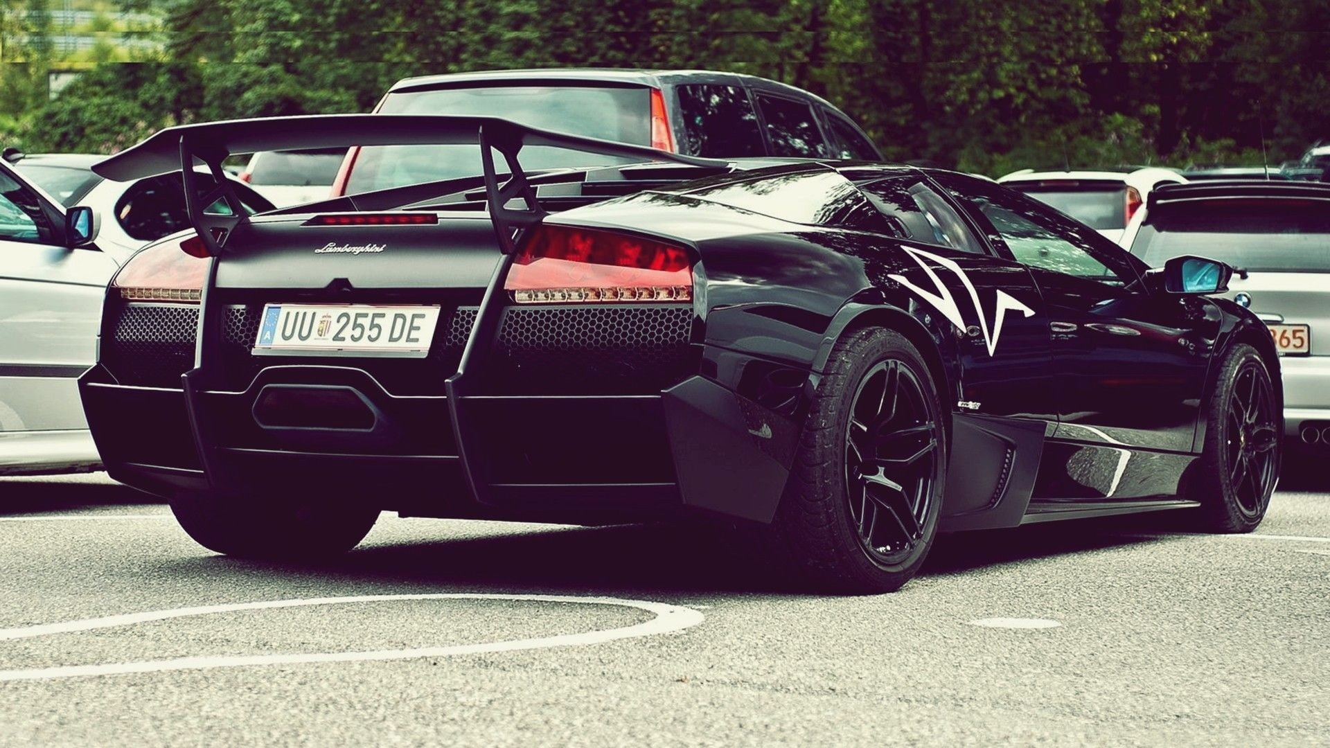 Lamborghini Murcielago Sv Black - HD Wallpaper 