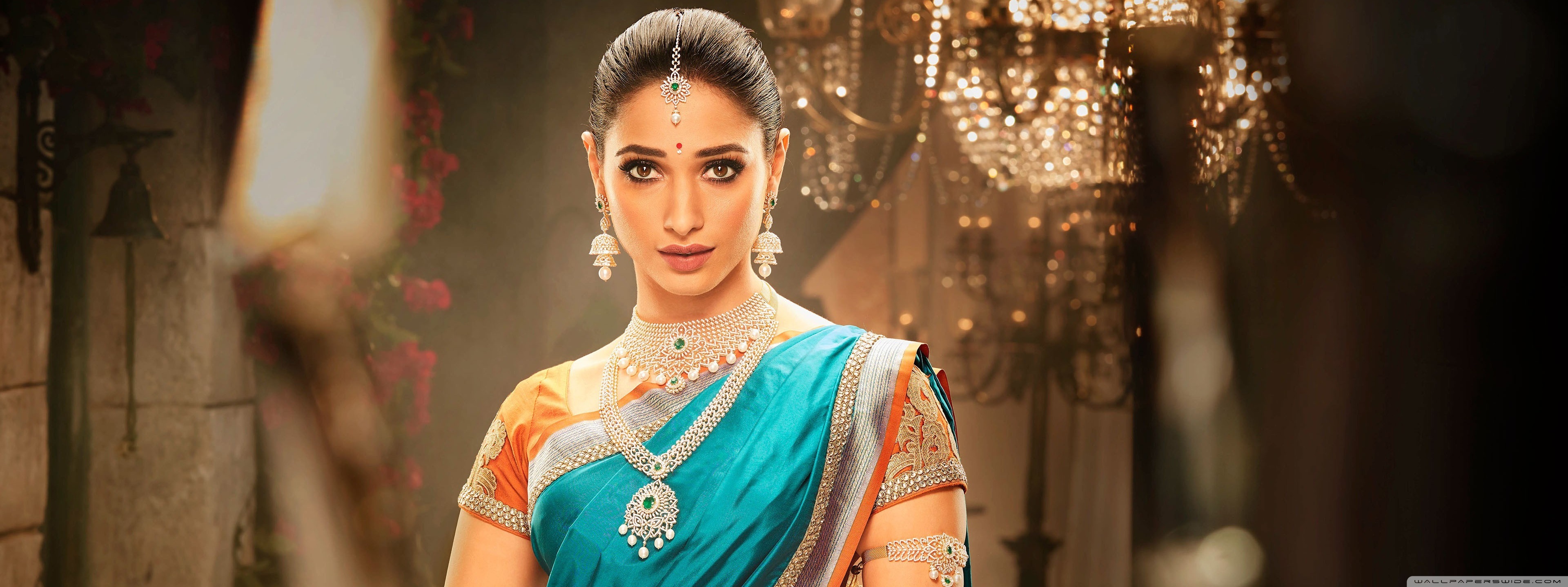 Tamanna In Silk Saree - HD Wallpaper 