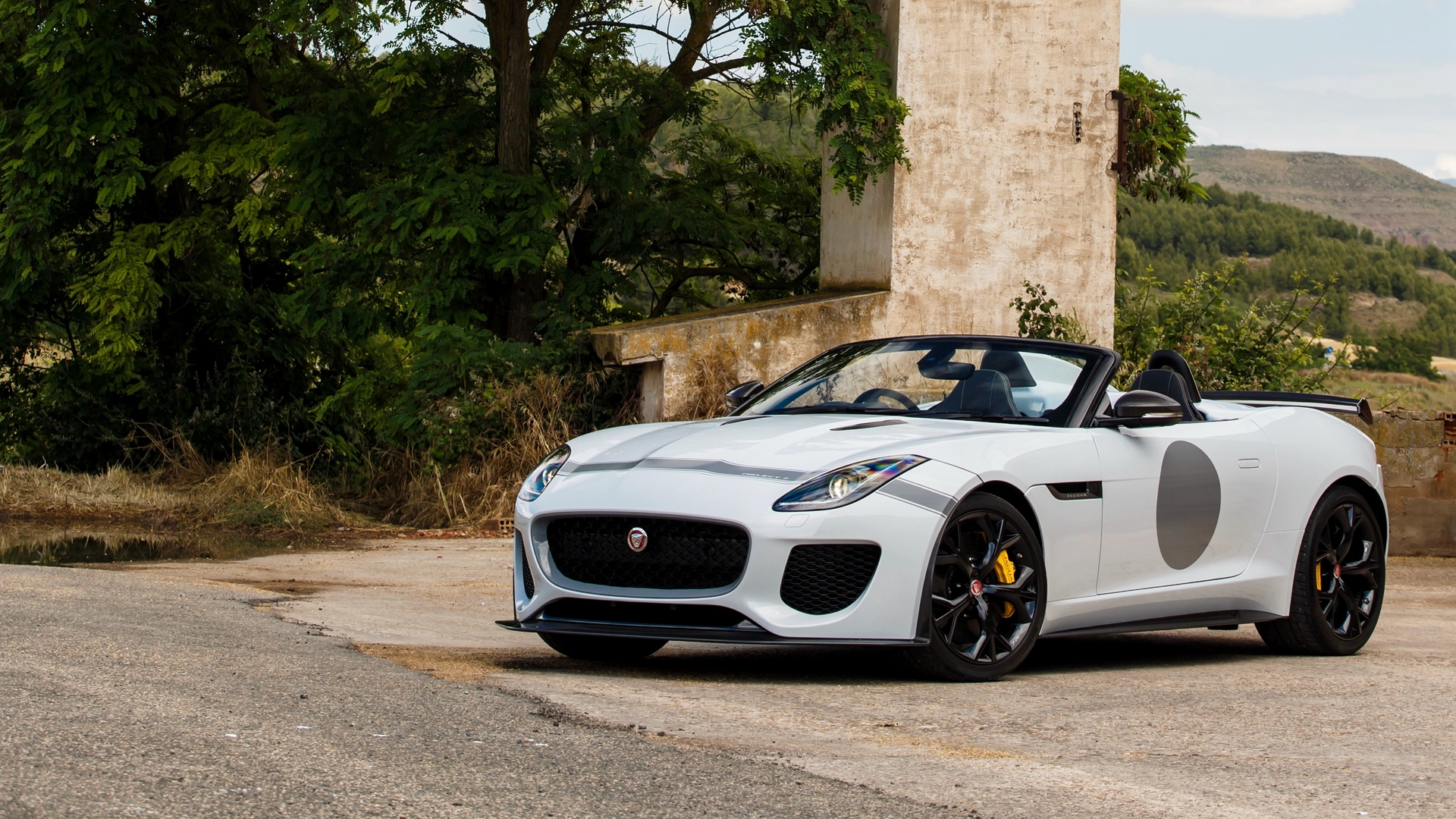 Wallpaper Jaguar, F-type, Project 7, White, Side View - HD Wallpaper 