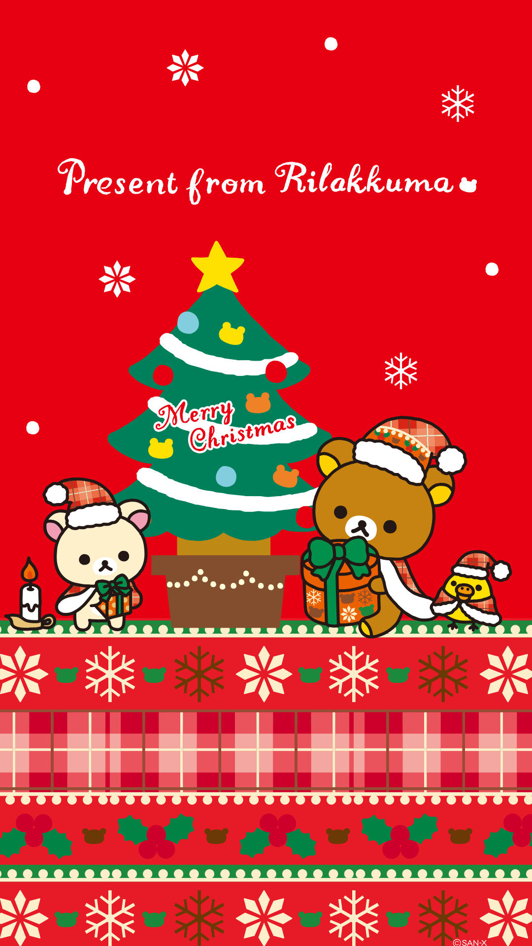 Rilakkuma X Mas Wallpaper For Iphone & Android - Rilakkuma Wallpaper Christmas - HD Wallpaper 