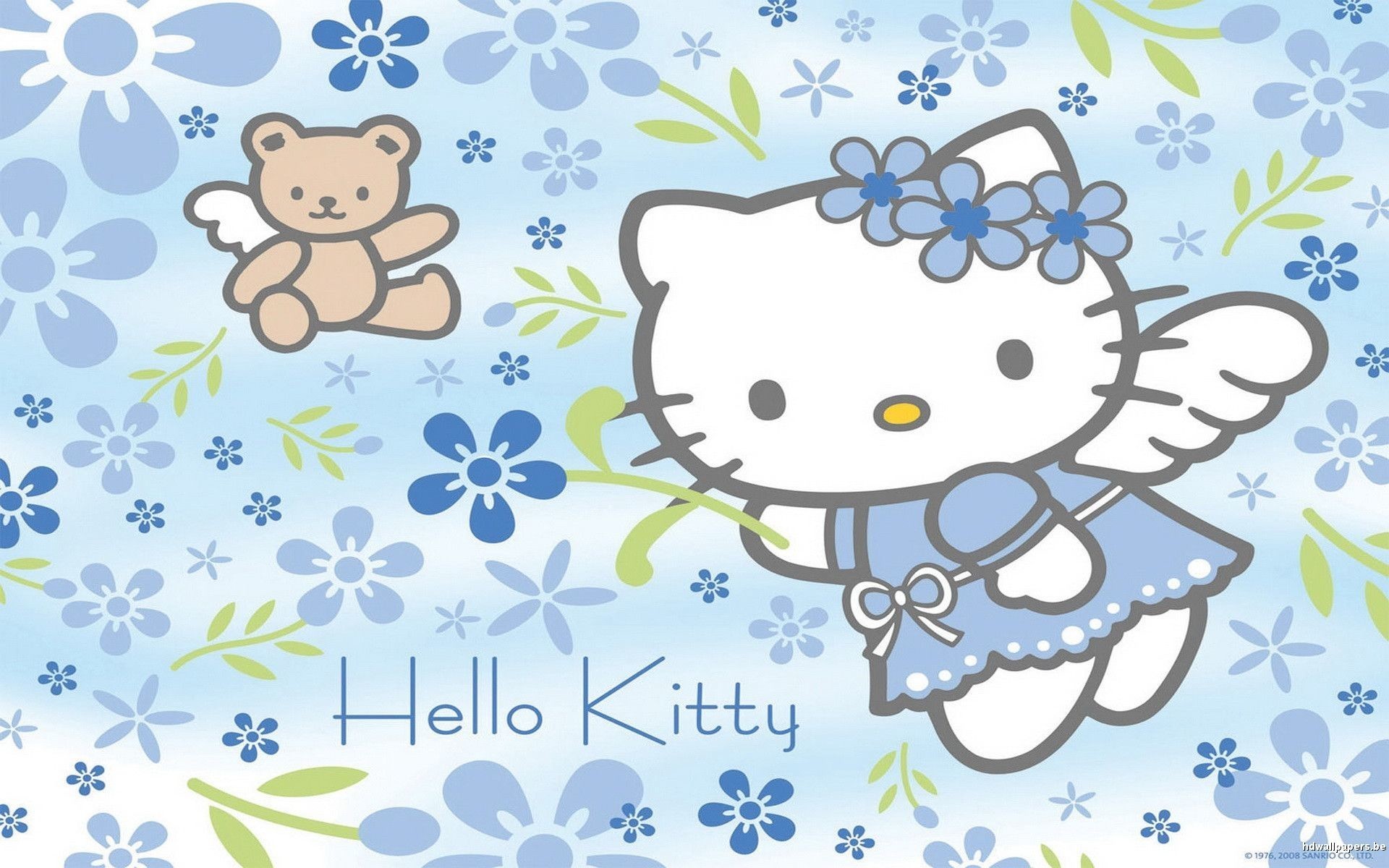 Net 
 Data Src Kawaii Blue Wallpaper For Tablet - Hello Kitty Blue Background - HD Wallpaper 