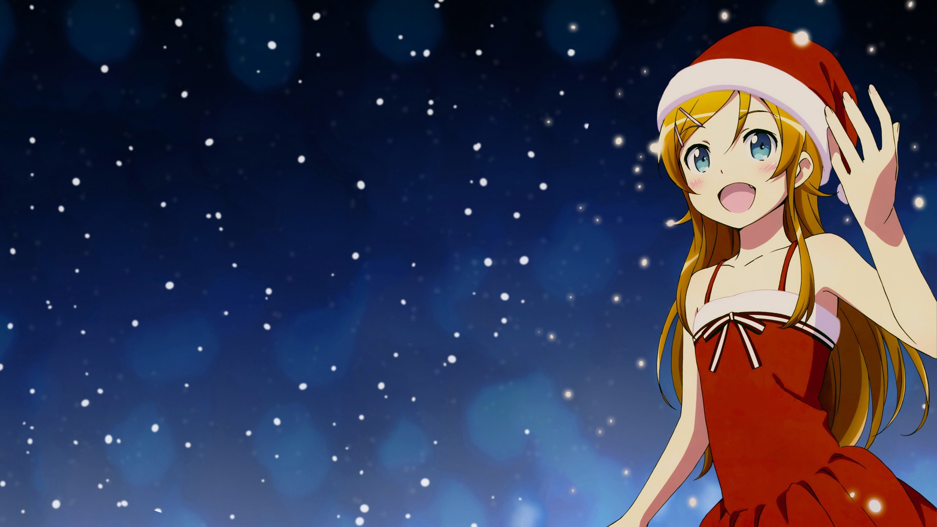 Blonde Anime Girl Christmas - HD Wallpaper 