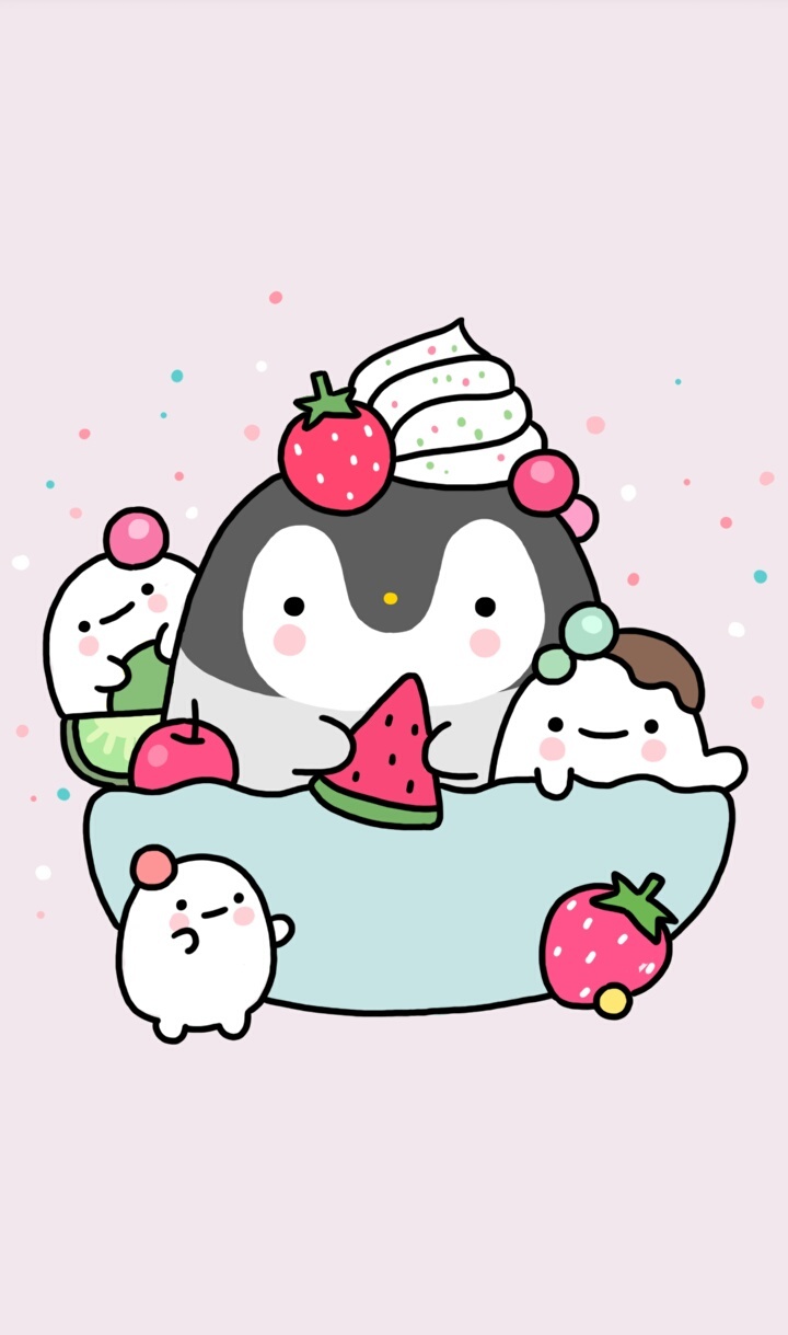 Cute Kawaii Animal Background - HD Wallpaper 