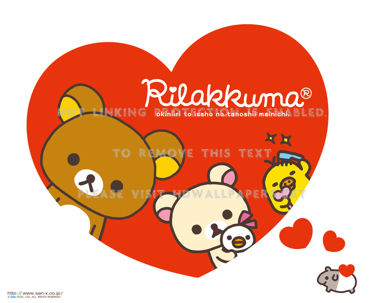 Rilakkuma Hearts Korilakkuma Kawaii San-x - Rilakkuma Valentines Day - HD Wallpaper 