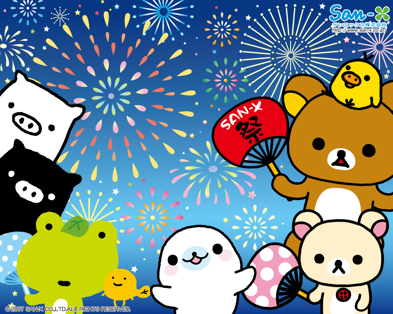 Rilakkuma Fireworks New Year - Rilakkuma Chinese New Year - HD Wallpaper 