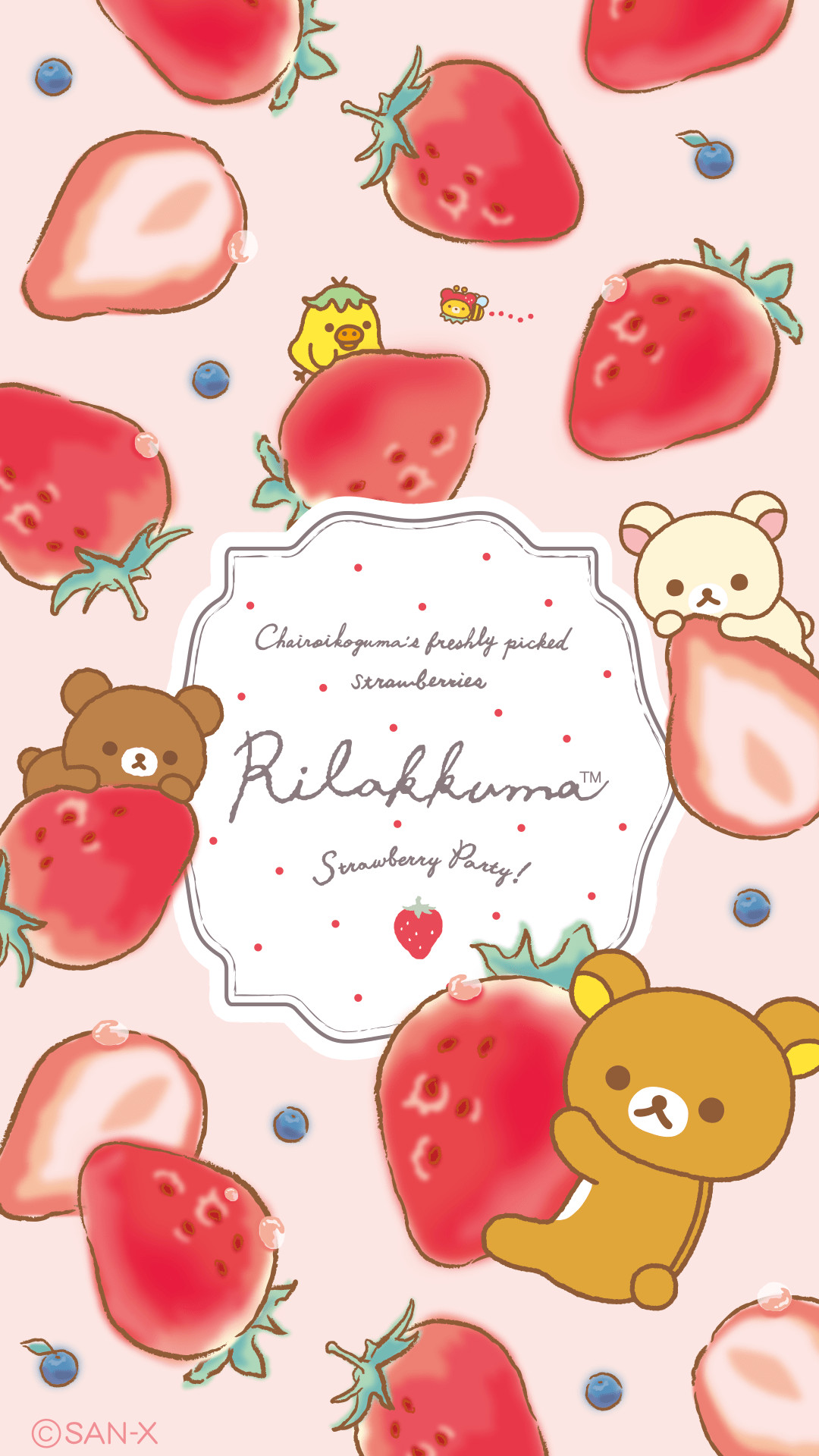 1080x1920, Rilakkuma Strawberry Party Wallpaper 
 Data - San X - HD Wallpaper 