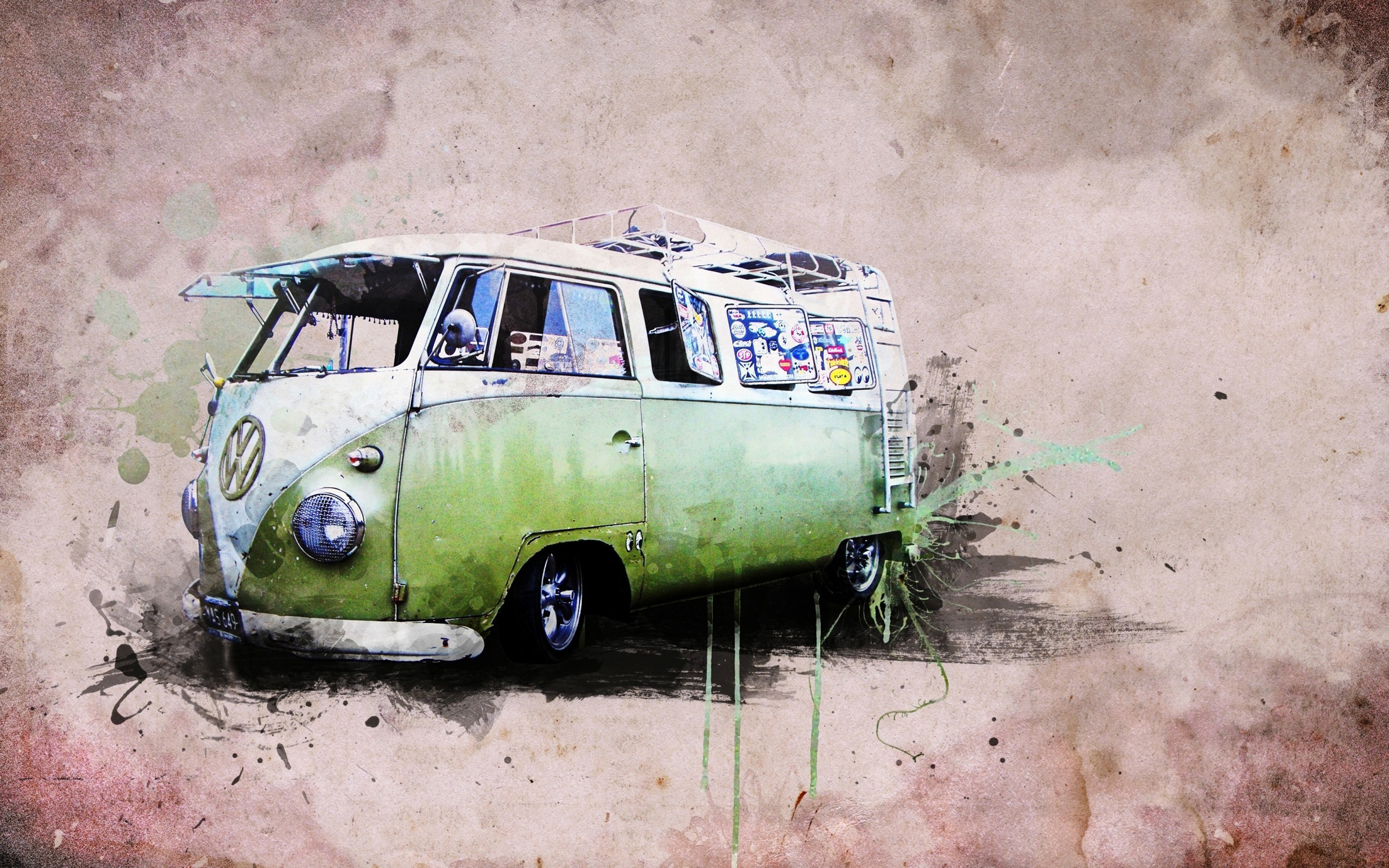 2560x1600, Vw Combi Van Hd Desktop Wallpapers Volkswagen - Vw Bus Background - HD Wallpaper 