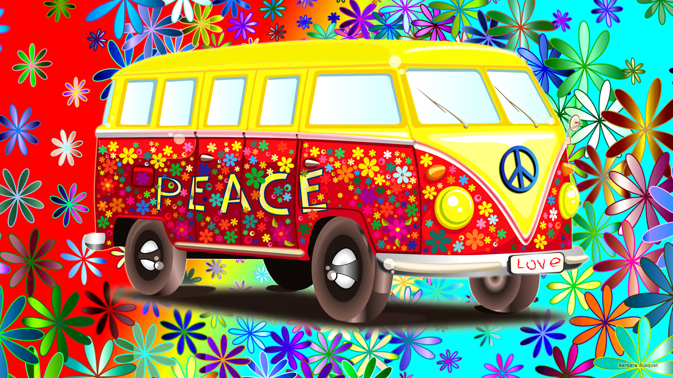 2560x1440, Hd Wallpaper With A Volkswagen Vw Bus - Volkswagen Bus - HD Wallpaper 