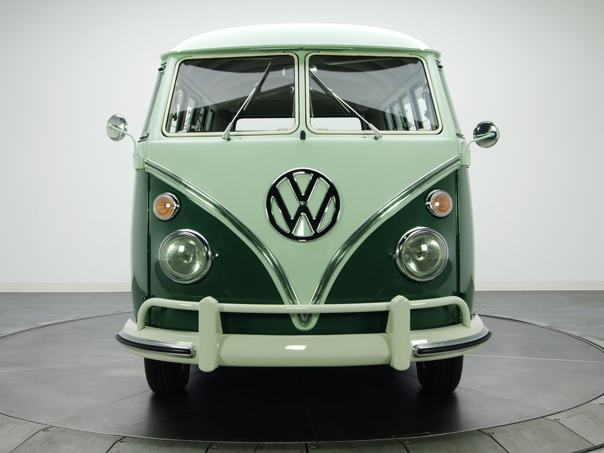 1963 67 Volkswagen T 1 Deluxe Bus Van Classic - Volkswagen Bus Front View - HD Wallpaper 