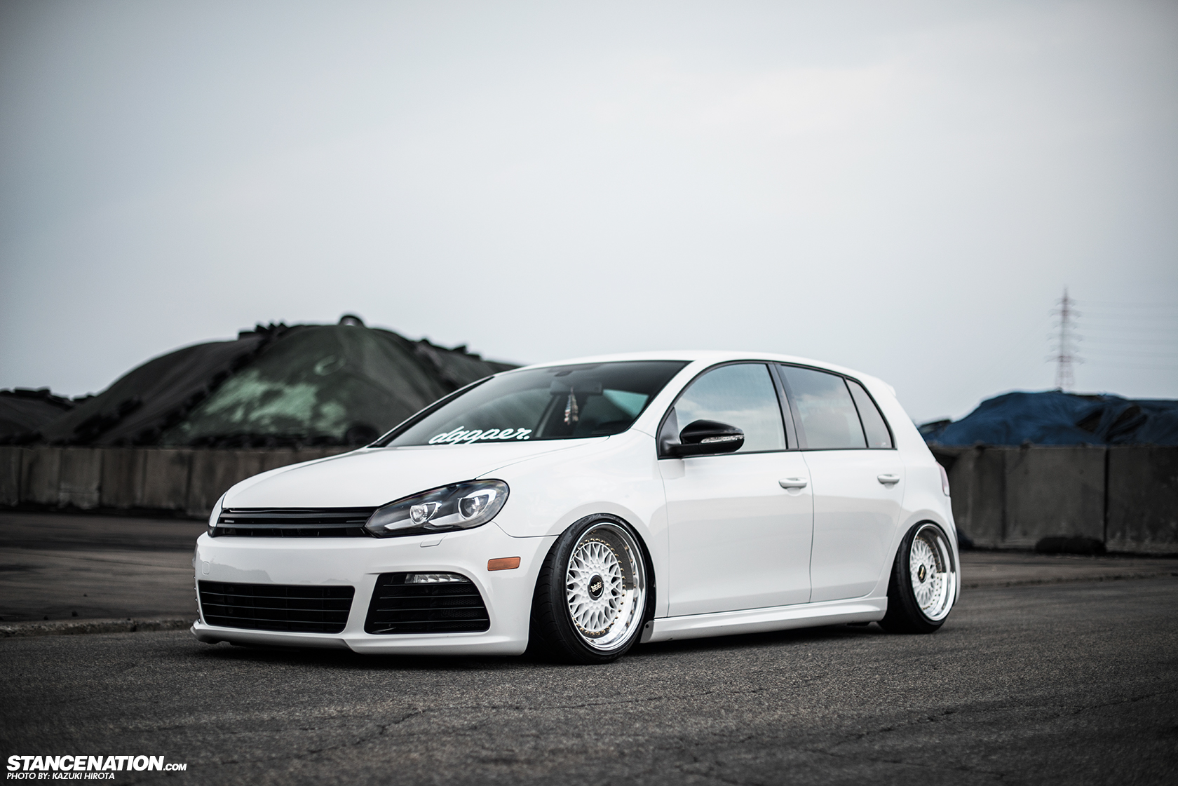Stanced Vw Golf - HD Wallpaper 