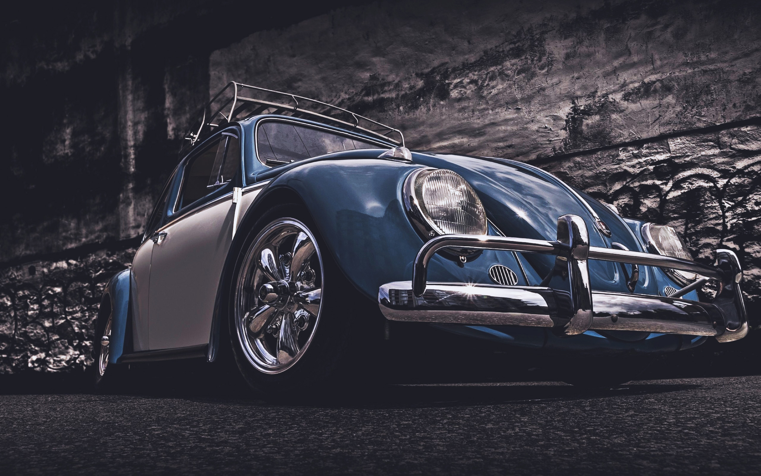 Volkswagen Beetle, Garage, Tuning, Retro Cars, Tunned - Vw Beetle Classic Tuning - HD Wallpaper 