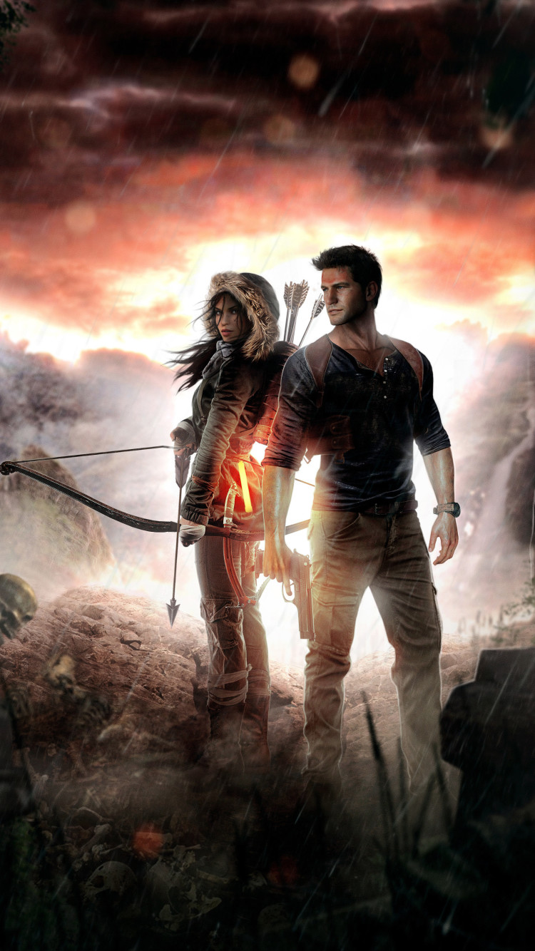 Nathan Drake E Lara Croft - HD Wallpaper 