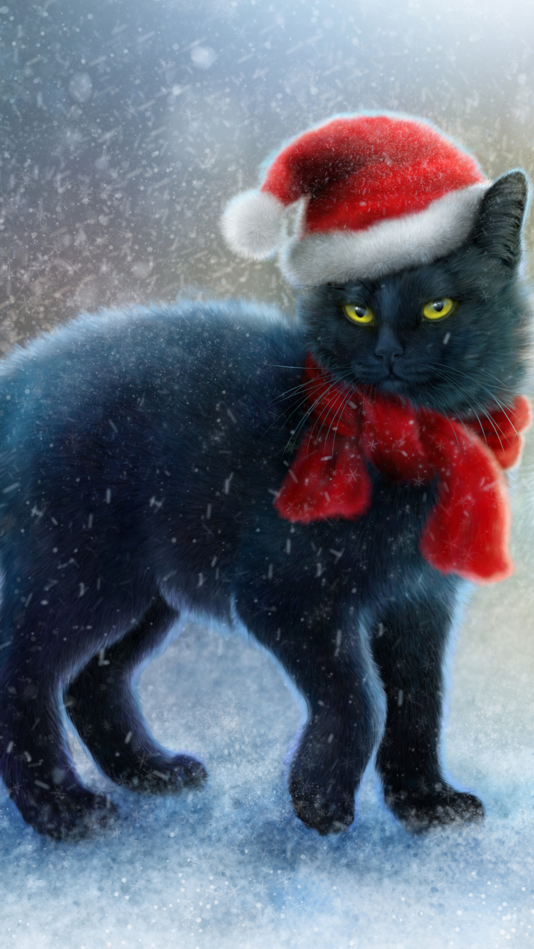 Christmas Cats Wallpaper For Iphone - HD Wallpaper 