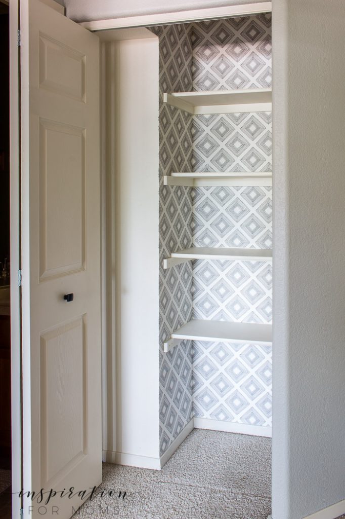 Get An Organized Linen Closet Pretty With Wallpaper - Home Door ...