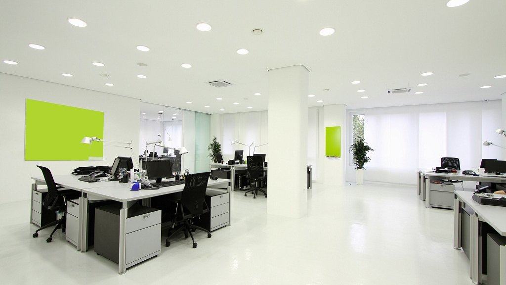 Work Space Environment With Office Wallpaper - Office Work Area Interior - HD Wallpaper 