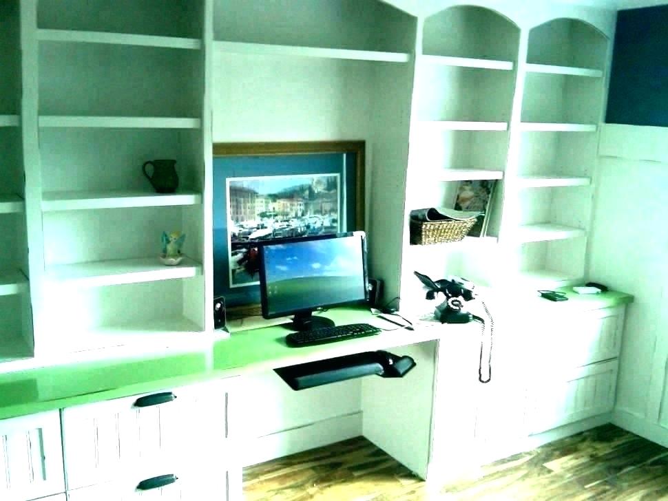 Shelves Above Desk Combo And Desktop Wallpaper Shelf - Built In Desk Ideas - HD Wallpaper 