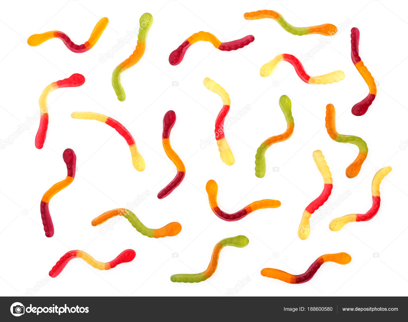 Gummy Worms White Background - HD Wallpaper 