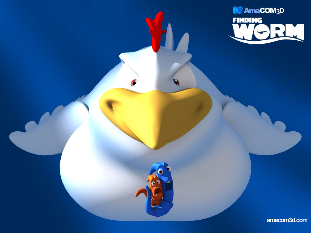 Finding Worm - Finding Dory Chicken Fish - HD Wallpaper 