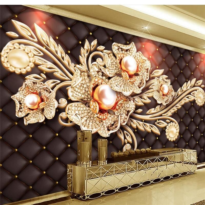 Tv Background Wall Pearls Papers - HD Wallpaper 