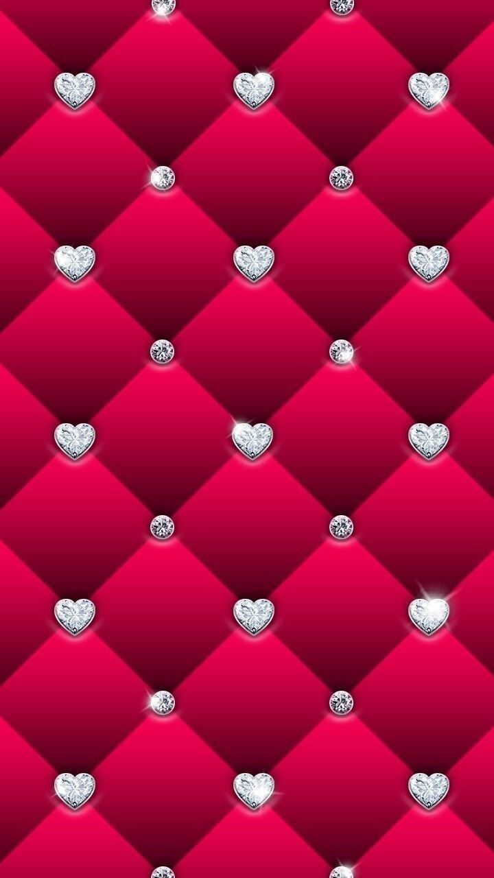 Diamond Wallpaper Red Heart - HD Wallpaper 