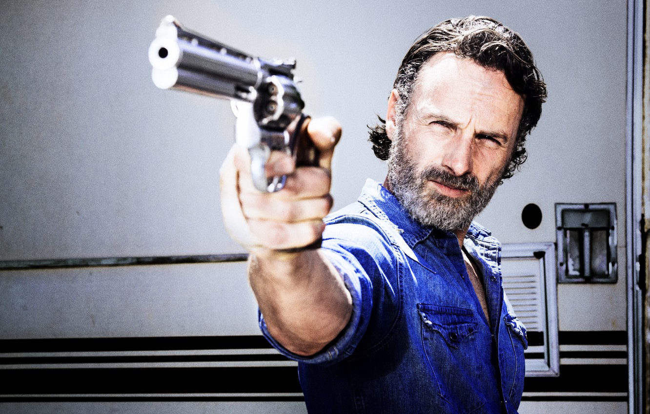 Photo Wallpaper The Walking Dead, Rick Grimes, Season - Walking Dead Rick Grimes Gun - HD Wallpaper 