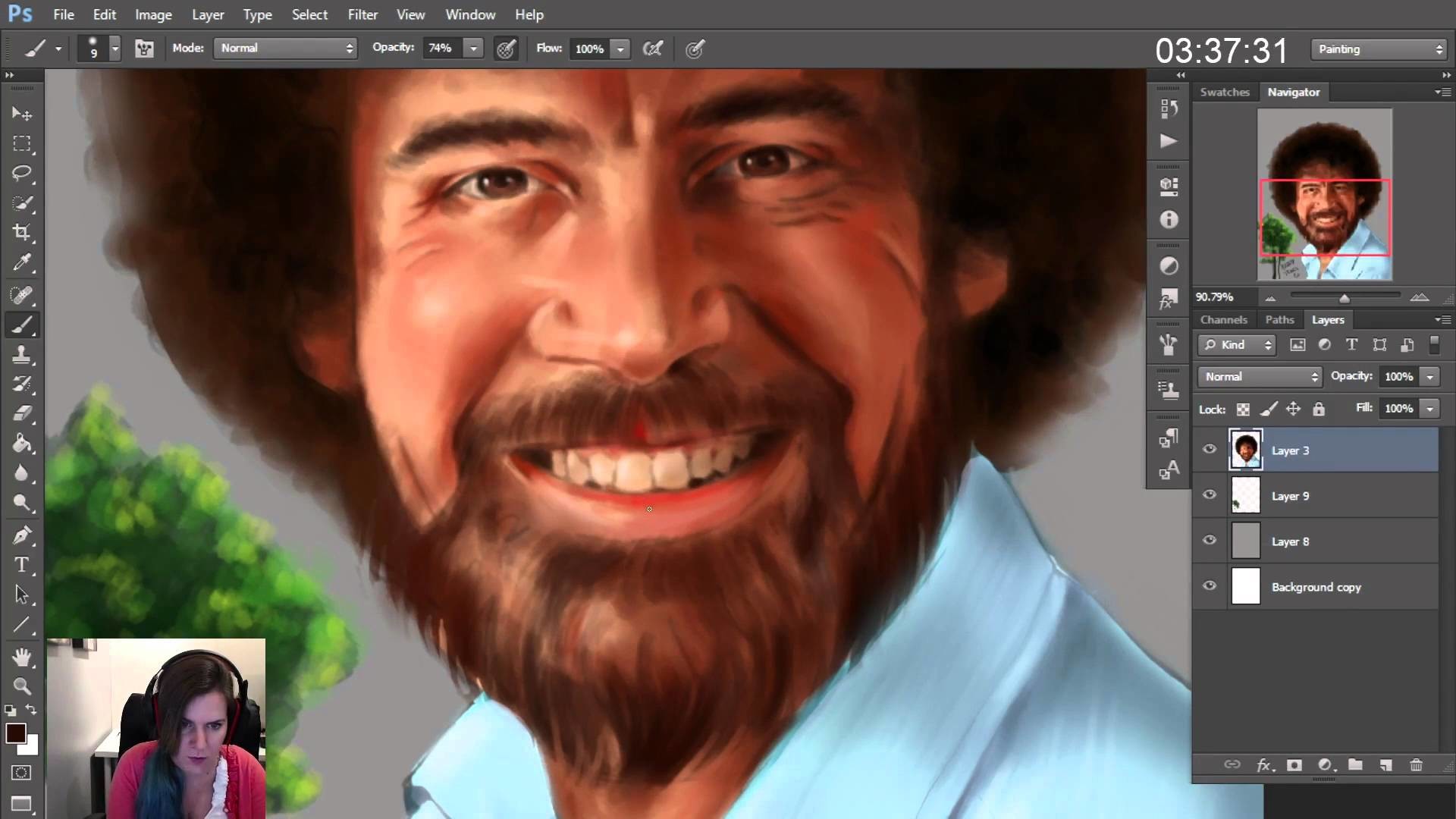 Bob Ross Portrait Painting - Danger Dolan - HD Wallpaper 