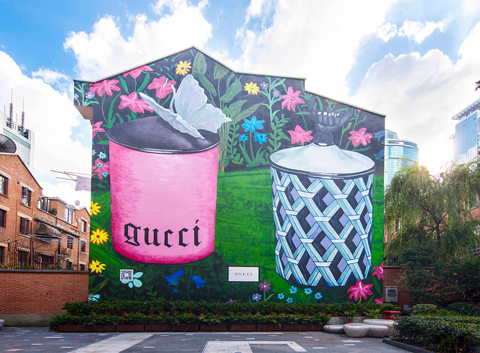 Gucci Artwall In Shanghai - Gucci Murals By Alex Merry - HD Wallpaper 
