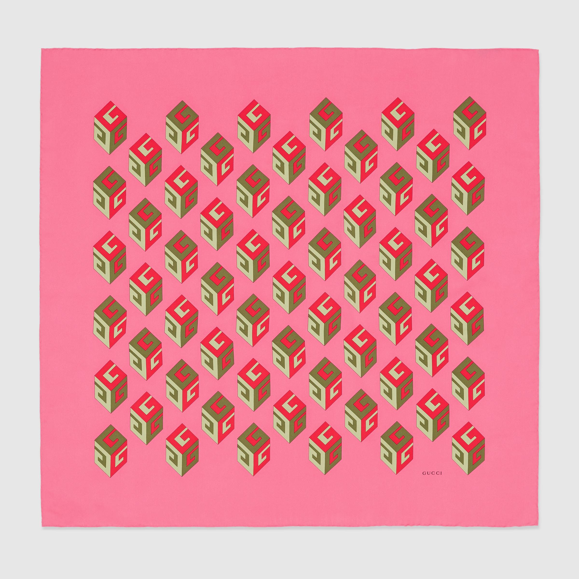 Gg Wallpaper Print Silk Scarf - Construction Paper - HD Wallpaper 