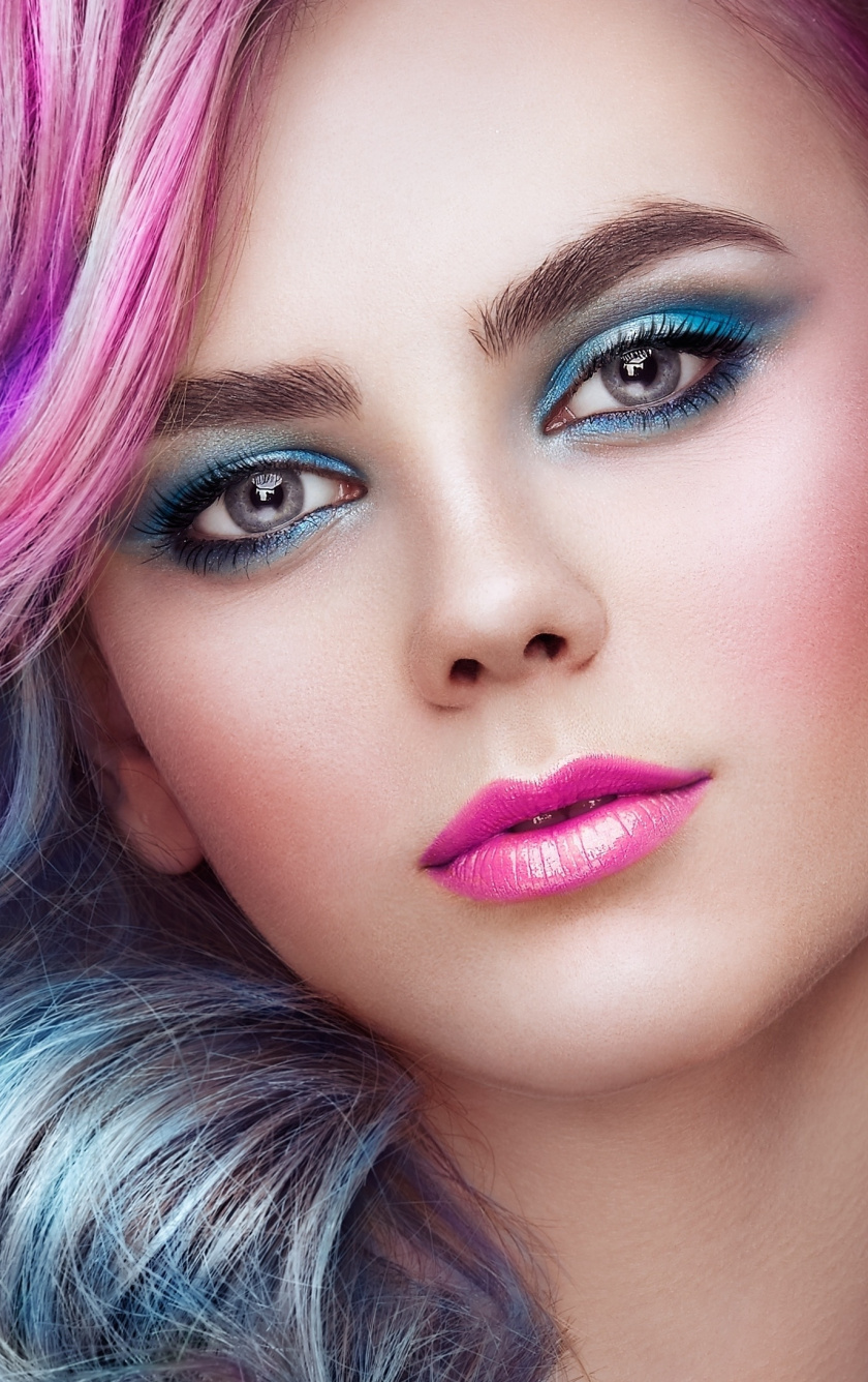 Color Hair, Girl Model, Makeup, Close Up, Wallpaper - Hair Color Model Hd - HD Wallpaper 
