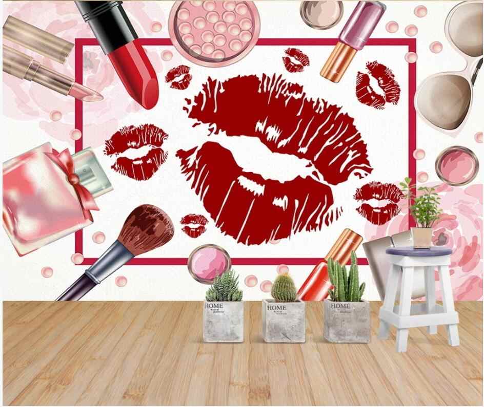 Wdbh Custom Photo Mural 3d Wallpaper Red Lips Cosmetics - Wallpaper - HD Wallpaper 
