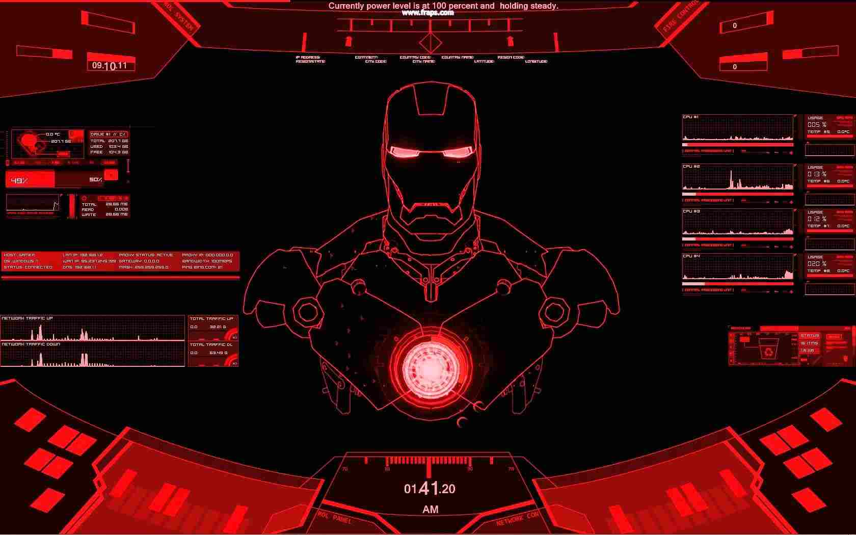 Iron Man Jarvis Red - HD Wallpaper 