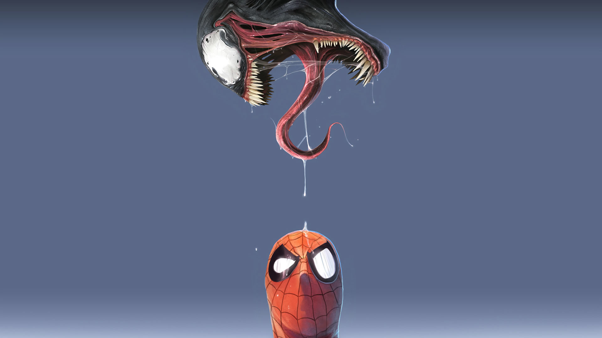 Wallpaper Spiderman Mask Mouth Venom - Spiderman And Venom Hd - HD Wallpaper 