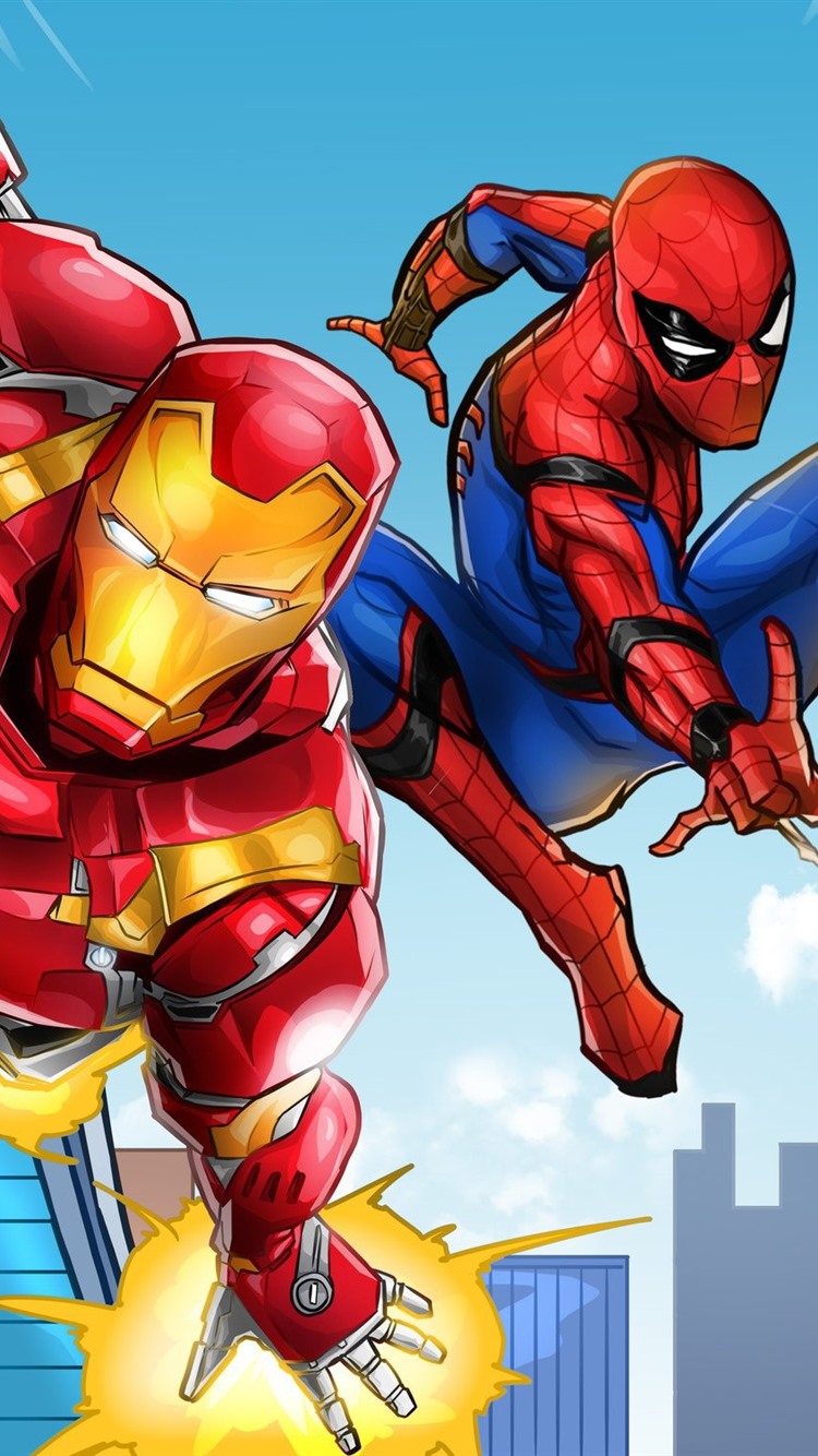 Iphone Wallpaper Iron Man And Spider-man, Dc Comics - Spiderman Dc Comic -  750x1334 Wallpaper 