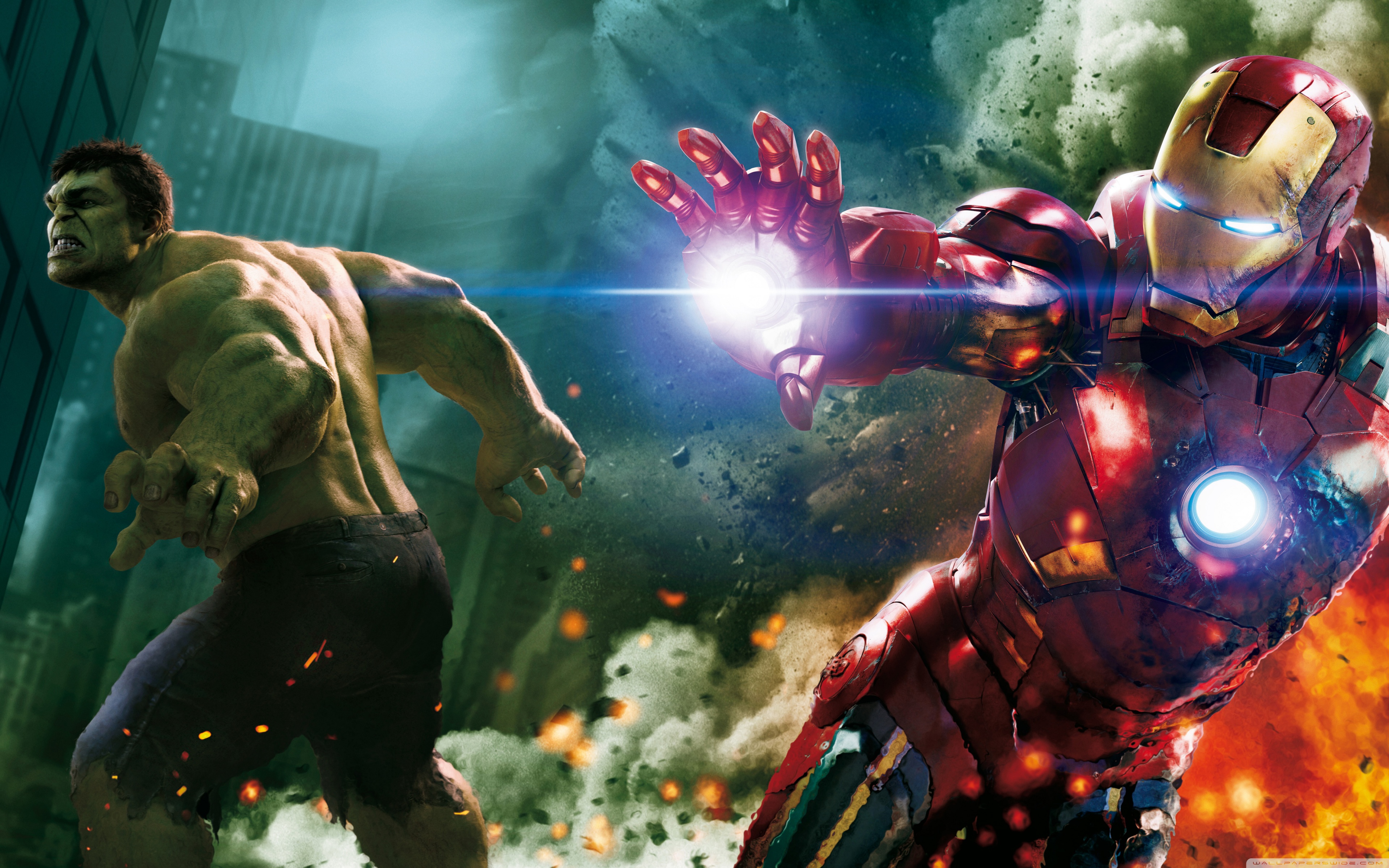 Avengers Hulk And Iron Man - HD Wallpaper 