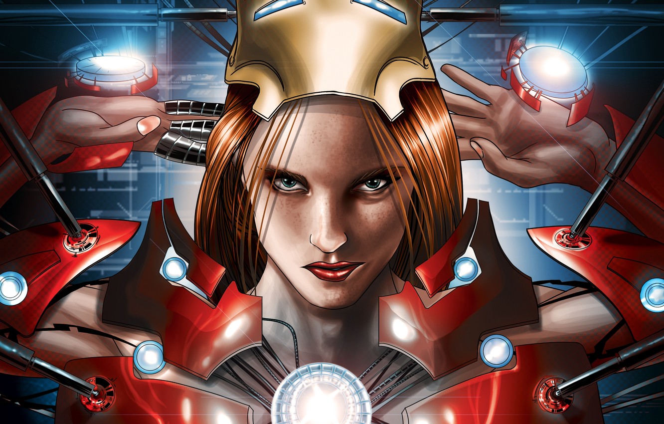 Photo Wallpaper Look, Girl, Face, Lips, Freckles, Red, - Female Iron Man Comics - HD Wallpaper 